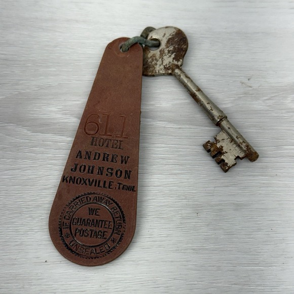 Vintage Other - Vintage Hotel Andrew Johnson Room Key Skeleton Key Room 611 Knoxville, Tennessee